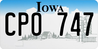 IA license plate CPO747