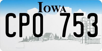 IA license plate CPO753