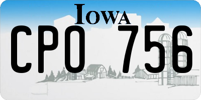 IA license plate CPO756
