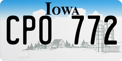 IA license plate CPO772