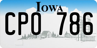 IA license plate CPO786