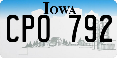IA license plate CPO792