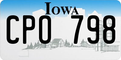 IA license plate CPO798