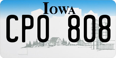 IA license plate CPO808