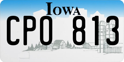 IA license plate CPO813