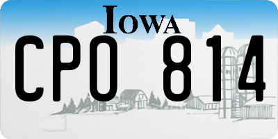 IA license plate CPO814