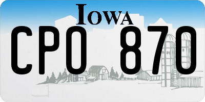 IA license plate CPO870