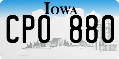 IA license plate CPO880