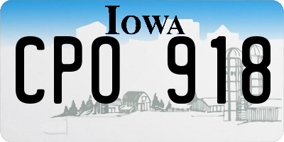 IA license plate CPO918