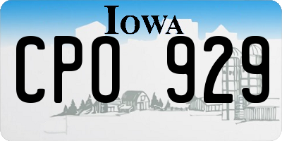 IA license plate CPO929