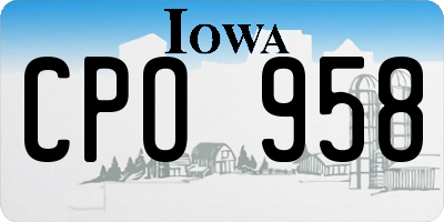 IA license plate CPO958
