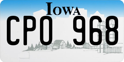 IA license plate CPO968