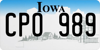 IA license plate CPO989