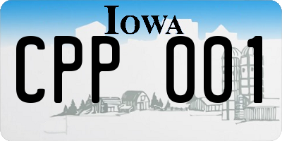 IA license plate CPP001