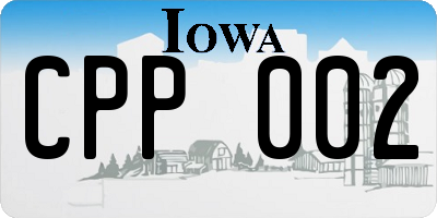 IA license plate CPP002