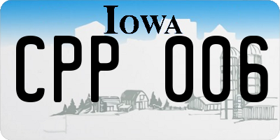 IA license plate CPP006