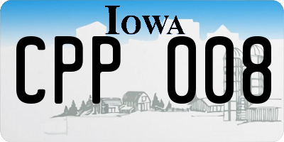 IA license plate CPP008