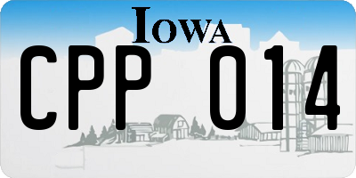 IA license plate CPP014