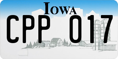 IA license plate CPP017