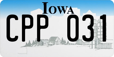 IA license plate CPP031