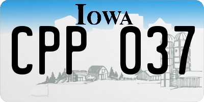 IA license plate CPP037