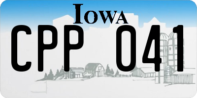 IA license plate CPP041