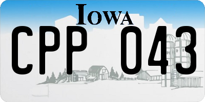 IA license plate CPP043