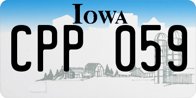 IA license plate CPP059
