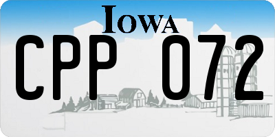 IA license plate CPP072