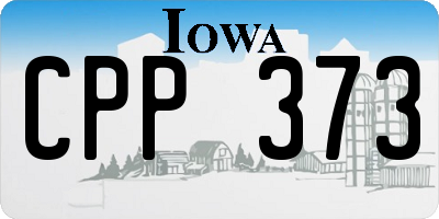 IA license plate CPP373