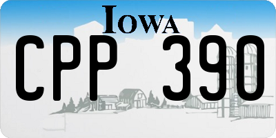 IA license plate CPP390