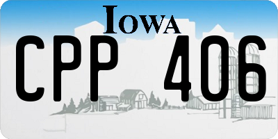 IA license plate CPP406
