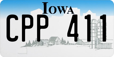 IA license plate CPP411