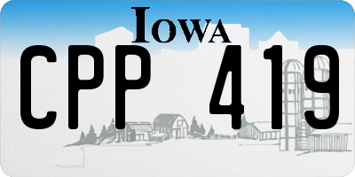 IA license plate CPP419