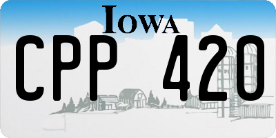 IA license plate CPP420