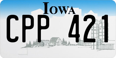 IA license plate CPP421