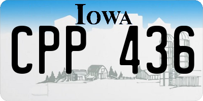 IA license plate CPP436