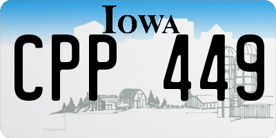 IA license plate CPP449