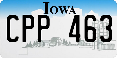 IA license plate CPP463