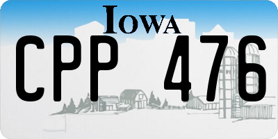 IA license plate CPP476