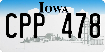 IA license plate CPP478