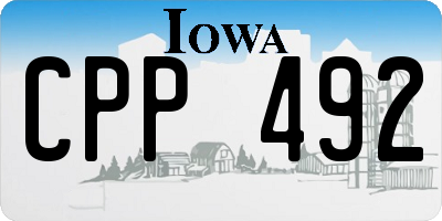 IA license plate CPP492