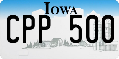 IA license plate CPP500