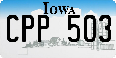 IA license plate CPP503