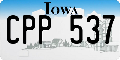 IA license plate CPP537