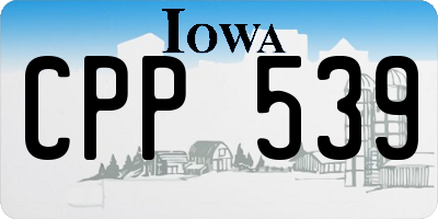 IA license plate CPP539
