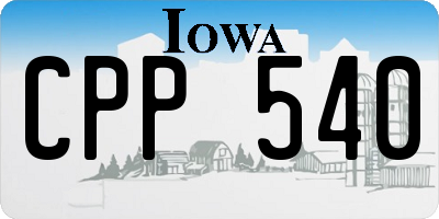 IA license plate CPP540