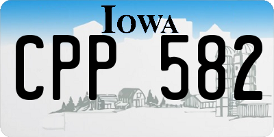 IA license plate CPP582