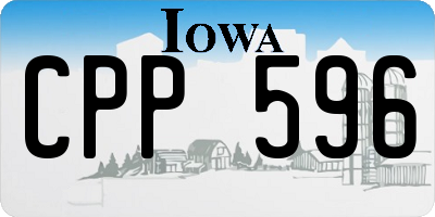IA license plate CPP596