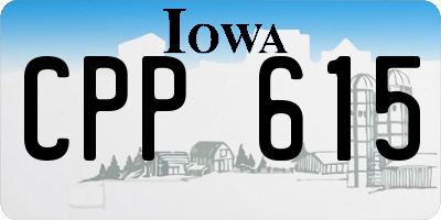 IA license plate CPP615